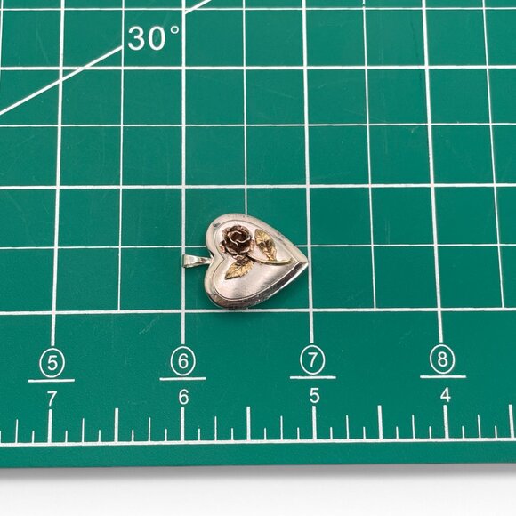 Vintage PRINCESS PRIDE CREATIONS Sterling Silver & Gold Tone Rose Locket 925 - Picture 7 of 7